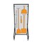 5S Supplies 5S Housekeeping Shadow Board Broom Station Version 16 - Gray Board / Orange Shadows  With Broom HSB-V16-GRAY/ORANGE-KIT - alternate 1