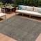 Homeroots 8' X 10' Taupe Denim Blue And Olive Green Striped Washable Indoor Outdoor Area Rug 615098 - alternate 1