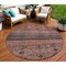 Homeroots 8' Rust Gray And Salmon Round Medallion Washable Indoor Outdoor Area Rug 615910 - alternate 1