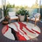 Homeroots 8' Red Black And Beige Round Abstract Washable Indoor Outdoor Area Rug 600998 - alternate 6