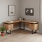 Homeroots 71" Brown and Black L Shape Computer Desk With Three Drawers 489938 - alternate 9