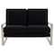 Leisuremod Jefferson Contemporary Velvet Loveseat with Silver Frame, Black JAS53BL - alternate 7