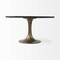 Homeroots 54" Black And Brass Rounded Solid Wood And Metal Pedestal Base Dining Table 380486 - alternate 4