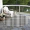 Homeroots 8' Charcoal Ivory And Gold Round Plaid Washable Indoor Outdoor Area Rug 597101 - alternate 8