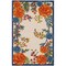 Homeroots 3' X 4' Ivory Orange and Blue Floral Indoor Outdoor Area Rug 527631 - alternate 1
