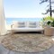 Homeroots 8' Beige And Copper Round Abstract Washable Indoor Outdoor Area Rug 615436 - alternate 8