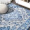 Jonathan Y Bohemian FLAIR Boho Vintage Medallion Cream/Blue 5 ft Square Area Rug BMF106B-5SQ - alternate 1
