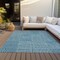 Homeroots 3' X 5' Teal Blue And Ivory Geometric Washable Indoor Outdoor Area Rug 596974 - alternate 9