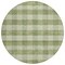 Homeroots 8' Green And Light Green Round Plaid Washable Indoor Outdoor Area Rug 595477 - alternate 8