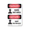 Signmission OSHA Danger Sign, Hard Hat Area Bilingual, 24in X 18in Aluminum, OS-DS-A-1824-VG-1292 OS-DS-A-1824-VG-1292 - alternate 1