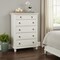 Homeroots 38" White Solid Wood Five Drawer Chest 524102 - alternate 9
