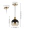 Jonathan Y Nixon 7.5" 1-Light Mid-Century Modern Metal/Glass Adjustable Drop Globe LED Pendants, Brass Gold, 2PK JYL3513A-SET2 - alternate 10