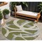 Homeroots 8' Olive Green Beige And Gray Round Abstract Washable Indoor Outdoor Area Rug 599144 - alternate 1