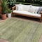 Homeroots 8' X 10' Artichoke Green Brown And Gray Striped Washable Indoor Outdoor Area Rug 605762 - alternate 1