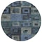 Homeroots 8' Blue Gray And Charcoal Round Geometric Washable Indoor Outdoor Area Rug 605021 - alternate 9