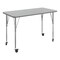 Flash Furniture Commercial Adjustable Height Rectangular Activity Table - Locking Casters-Gray XU-A2448-REC-GRY-T-A-CAS-GG - alternate 1