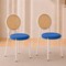Leisuremod Euston Velvet Dining Chair with Woven Rattan Backrest & Stainless Frame, 2PK ECW17NBU2 - alternate 10