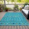 Homeroots 3' X 5' Teal Blue Ivory And Gold Geometric Washable Indoor Outdoor Area Rug 612220 - alternate 9