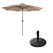 Villacera 9-Foot LED Outdoor Patio Umbrella with Base, Beige 83-OUT5420B - alternate 1