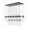 Z-Lite Fontaine 17 Light Linear Chandelier, Matte Black, 44.25 In W 7002P5-17L-MB - alternate 1