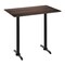 Flash Furniture 48" x 30" Tabletop, Seamless Surface Technology, Dark Brown and 5" x 22" Black Bar Height T-Bases ST-REC3048-WBR-T0522B-GG - alternate 1