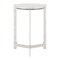 Homeroots 25" White And Silver Marble And Aluminum Round Cross Legs End Table 576794 - alternate 9