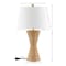 Jonathan Y Laura 27" Coastal Designer Woven Rattan/Metal Wicker Hourglass LED Table Lamp, Natural, 2PK JYL4048A-SET2 - alternate 9