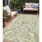 Homeroots 5' X 8' Sage And Ivory Damask Washable Indoor Outdoor Area Rug 614396 - alternate 1