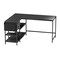 Homeroots 55" Black Wood and Stainless Steel L Shape Computer Desk 723783 - alternate 8