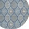 Homeroots 8' Navy Blue Ivory And Taupe Round Floral Medallion Washable Indoor Outdoor Area Rug 614607 - alternate 8