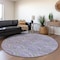 Homeroots 8' Lavender Sage And Ivory Round Geometric Washable Indoor Outdoor Area Rug 615208 - alternate 7