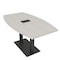 Skutchi Designs Boat Conference Table With Power Unit, 36 in W, 72 in L, Ivory HAR-BOT-36x72-DOU.BK-K458-EBLK - alternate 1