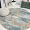 Jonathan Y Contemporary POP Modern Abstract Vintage Waterfall Blue/Brown/Orange 5 ft Round Area Rug CTP106A-5R - alternate 1