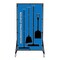 5S Supplies Housekeeping Shadow Board Broom Station V6, Blue Shadows, Broom Stand HSB-V6-BLUE-BO-STAND - alternate 1