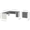 Bestar L Shaped Desk L-Shaped Workstation, 71-1/8" D X 30-3/8" H, 82-3/4" W X Melamine, Slate/Sandstone 93883-59 - alternate 6