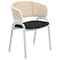 Leisuremod Ervilla Dining Chair with White Powder Coated Steel Legs and Wicker Back, Black ECW-20BL - alternate 1