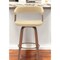 Homeroots 26" Cream And Wood Brown Faux Leather Swivel Counter Height Bar Chair 534465 - alternate 9