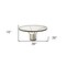 Homeroots 36" Antiqued Gold And White Glass Iron and Marble Round Pedestal Coffee Table 376310 - alternate 7