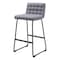 Homeroots Set of Two 30" Gray And Black Fabric And Steel Bar Height Bar Chairs 555744 - alternate 1