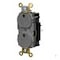 Hubbell Wiring Device-Kellems Straight Blade Receptacle, 5-15R, 15 A, 125V AC, 2 Pole, 3 Wire, Surface Mount, Grounded HBL5262STGYTR - alternate 3