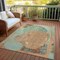 Homeroots 10' X 14' Teal Blue And Copper Abstract Washable Indoor Outdoor Area Rug 615721 - alternate 4