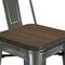 Homeroots Set of Four 30" Brown and Gray Solid Wood and Metal Low Back Bar Height Bar Chairs, 4PK 555107 - alternate 6