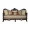 Homeroots 39" Beige Floral Sofa And Toss Pillows With Dark Brown Legs 348217 - alternate 1