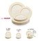 Smarty Had A Party Ivory w/Gold Edge Rim Plastic Plates Dinnerware Value Set (120 Dinner Plates+120 Salad Plates), 240PK 130GVP-CASE - alternate 11