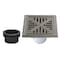 Kingston Brass 6" Stainless Steel Square Shower Drain with Flange and Hair Trap, Brushed Stainless Steel BSF6605SS - alternate 1