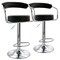 Elama 2 Piece Faux Leather Retro Adjustable Bar Stool in Black with Chrome Handles and Base ELM-709-BLK - alternate 1