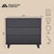Manhattan Comfort Elara 38 in Solid Wood Dresser in Charcoal Gray (3-Drawer) DR1782-5 - alternate 7
