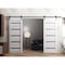 Sartodoors Sturdy Dbl Barn Door 48 x 80in, Nordic White W/ Frosted Glass, 13FT Rail Hangers Heavy Set QUADRO4445DB-NOR-48 - alternate 1