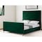 Homeroots Hunter Green Solid Wood Queen Upholstered Velvet Bed 544768 - alternate 9