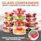 Serenelife 24 Piece Glass Storage Containers with Lids, Glass Meal Prep Container Set for Lunch, Red, 24PK SLGL24R - alternate 5